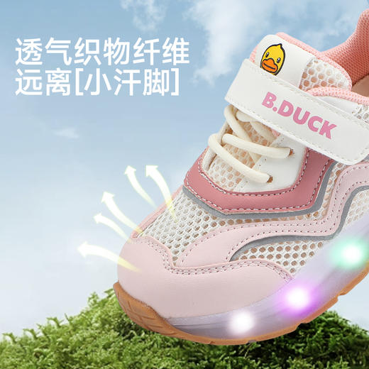 B.Duck小黄鸭童鞋夏季儿童运动灯鞋18-25 B1686722 商品图2