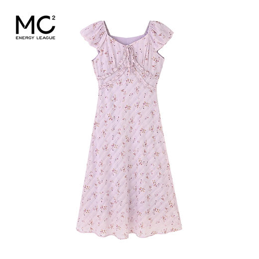 女装V领法式碎花无袖连衣裙-221Q5224002 商品图0