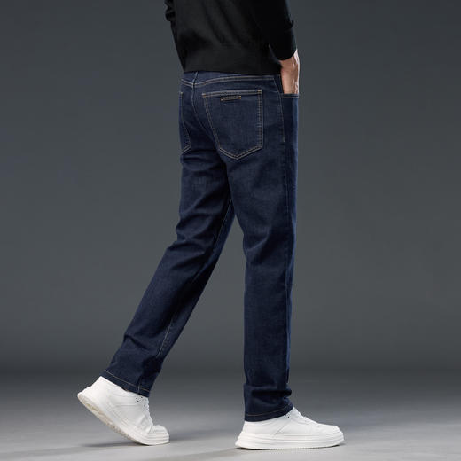 【含绵羊毛】圣得西男士直筒弹力牛仔裤2025春季新款百搭厚款长裤 商品图9
