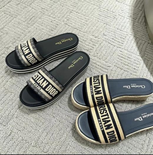 售完无补  渠道货  Dwav厚底拖鞋  老花厚底拖鞋  重工刺绣 商品图0