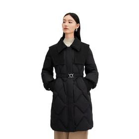 艾莱依 女气质云肩领中长款羽绒服 6024701194