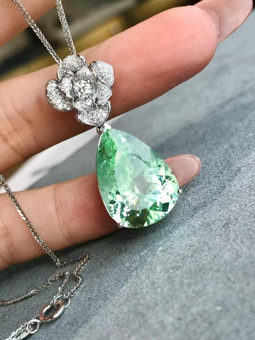 13克拉刻面绿碧玺吊坠 商品图3