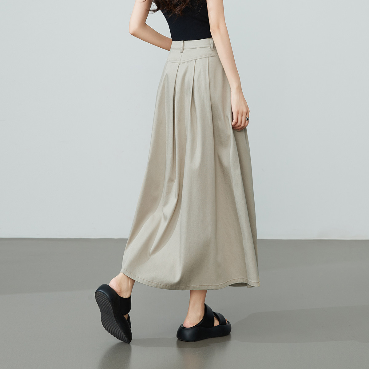 【立褶牛仔半身裙】逸阳软垂天丝棉飘逸高级感中长款裙子7096