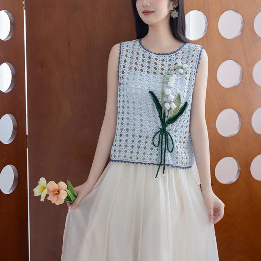 苏苏姐家花渡蕾丝短袖手工DIY亚麻棉麻线钩针毛线团材料包 商品图1