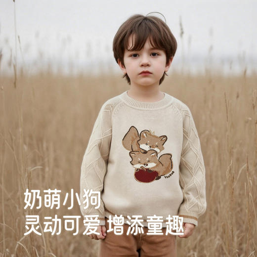 【高定系列】英氏儿童毛衣秋冬保暖男童羊毛针织衫休闲羊绒毛衣 商品图2