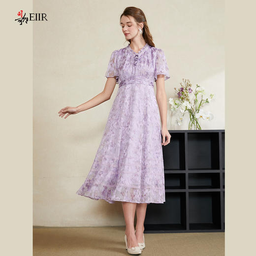 司歌提花雪纺短袖收腰连衣裙A911223X 商品图4