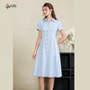 司歌衬衫收腰短袖连衣裙复古优雅A911264X 商品缩略图0