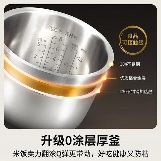 松下（Panasonic）饭光光 0涂层电饭煲 多功能IH加热智能电饭锅 无涂层不锈钢内胆 2.9升 SR-HS301N-W_qb 商品图3