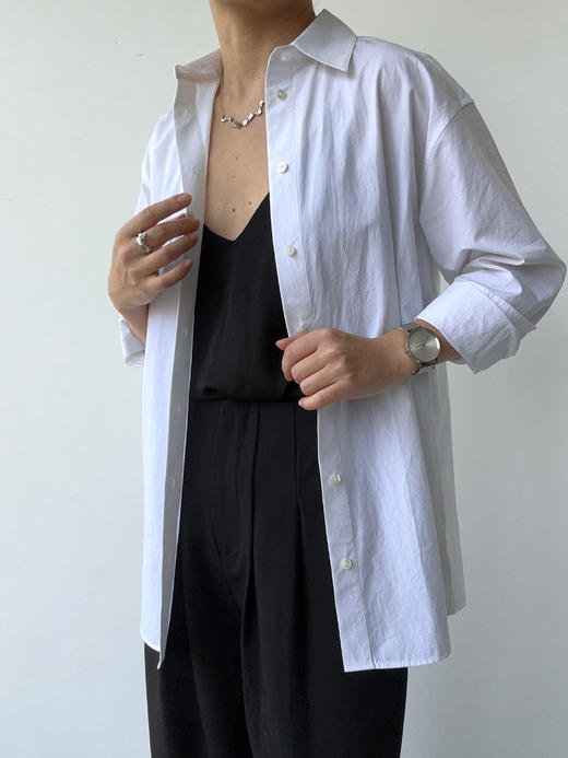 THEHOYAN｜TH2512 12 A-type shirt  双褶衬衫  [  白 ] 商品图6