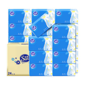 太阳 中顺洁柔棉感抽纸4层100抽*24包 JS0R100-24X