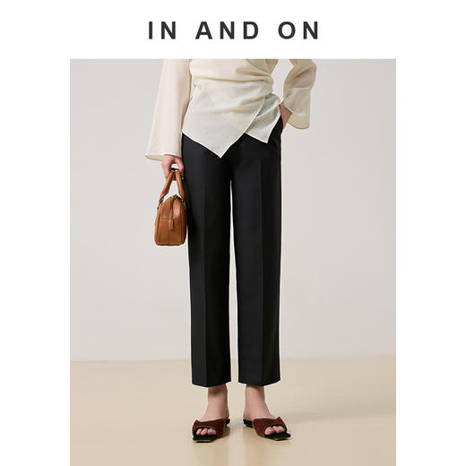  54582  INANDON 经典重逢 高密弹力中腰小直筒西裤 商品图1