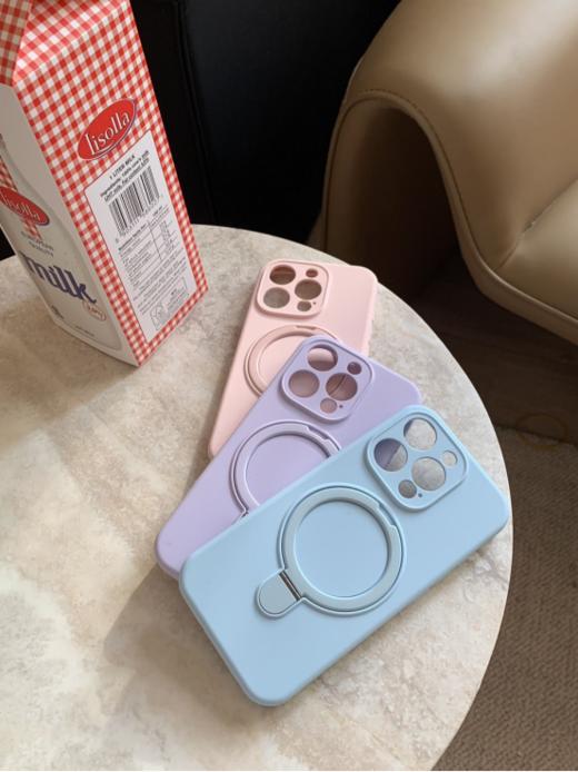 （液态硅胶支架手机壳）🔥【 最新18色｜液态硅胶支架手机壳 】💰25.9一个 包邮❗️共十八款可选🎨夏日喜欢超薄液态⭐️手感很棒的手机壳📱马卡龙色系都超奶～ 商品图5