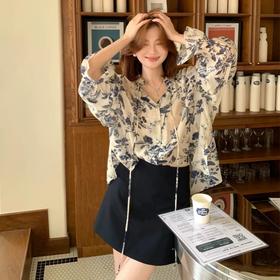 【isabelle marran复古碎花衬衫】莱赛尔天丝轻薄透气 宽松显瘦 