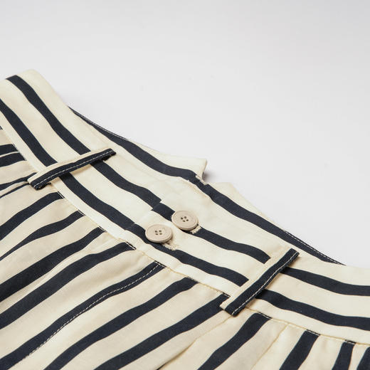 谜底条纹休闲裤长裤女2025秋季新款复古文艺宽松阔腿裤257MK7730 商品图3