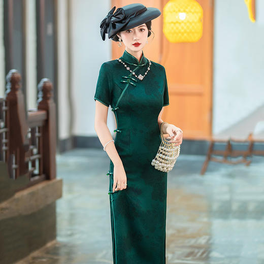 传统国风中式长款改良旗袍年轻款少女复古修身民国老上海日常可穿旗袍SC20550 商品图0