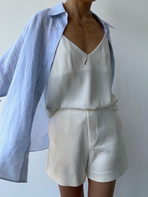 THEHOYAN｜TH2504-B  04 oversized linen shirt lightblue 亚麻衬衫 [ 浅蓝 ] 商品图8