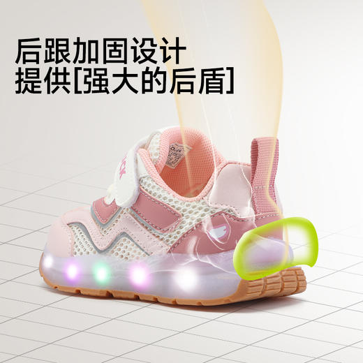 B.Duck小黄鸭童鞋夏季儿童运动灯鞋18-25 B1686722 商品图4