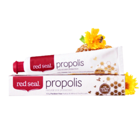 【一般贸易】【精品推荐】新西兰Red Seal红印柠檬味 蜂胶 苏打洁净 牙膏清新口气牙膏100g