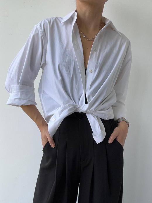 THEHOYAN｜TH2512 12 A-type shirt  双褶衬衫  [  白 ] 商品图2