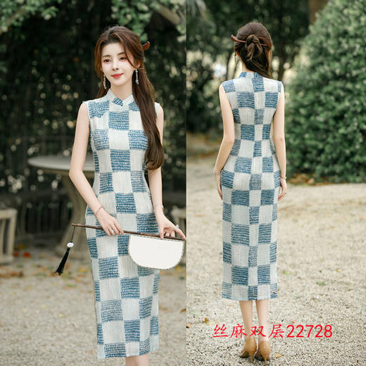 GX时尚改良新中式长款无袖年轻款旗袍2025夏季新款港风旗袍裙 商品图1