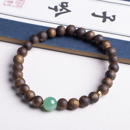 xy0414沉香+翡翠简约手串 商品图5