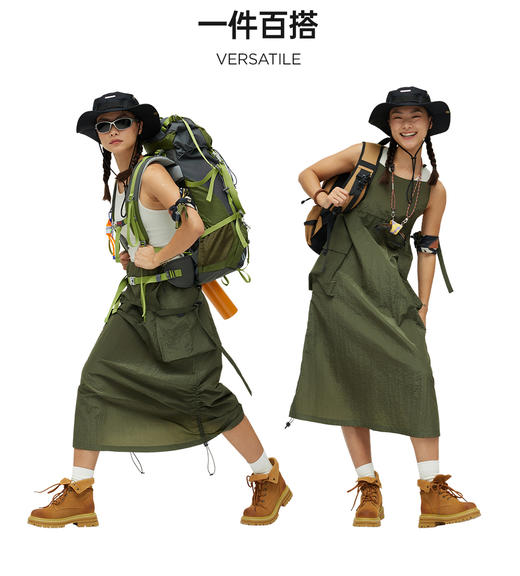 AllReaday新奇天吊带连衣裙女城市户外2025新款春夏运动休闲裙子WM24SSPD01 商品图4