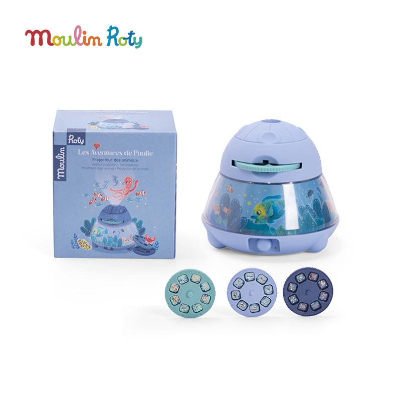 Moulin Roty 保利的历险故事投影灯 适合4岁+ 含3枚幻灯片 大型投射 视觉震撼 保利的历险系列 法国品牌-676364