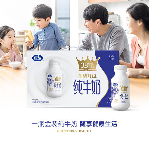 夏进瓶装金装纯牛奶（蛋白 3.8g）243ml×15瓶 商品图2