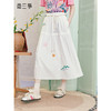 两三事 浪沫糖绘 2025夏季新款小清新绣花串珠腰绳a字半身裙长裙 商品缩略图0