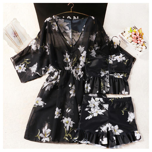 2025新款分体泳衣女三件套保守遮肉显瘦大码胖mm200斤防晒温泉装 商品图2