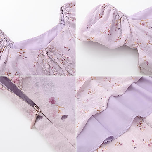 女装V领法式碎花无袖连衣裙-221Q5224002 商品图2