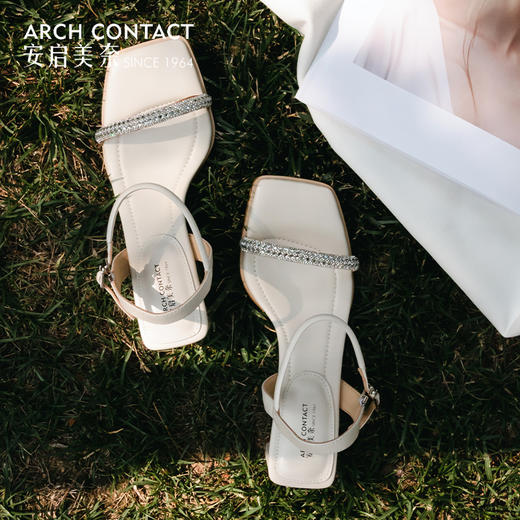 ARCHCONTACT安启美奈夏款一字带钻扣凉鞋【52829】 商品图0