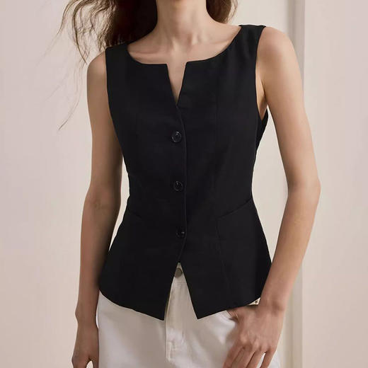 馥迦法式老钱风无袖马甲背心 商品图2