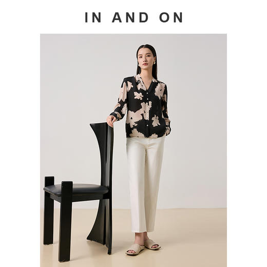  54582  INANDON 经典重逢 高密弹力中腰小直筒西裤 商品图3