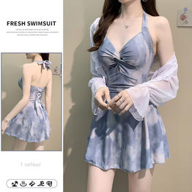 泳衣女款2025年新款纯欲风感连体游泳衣女士遮肚显瘦长袖