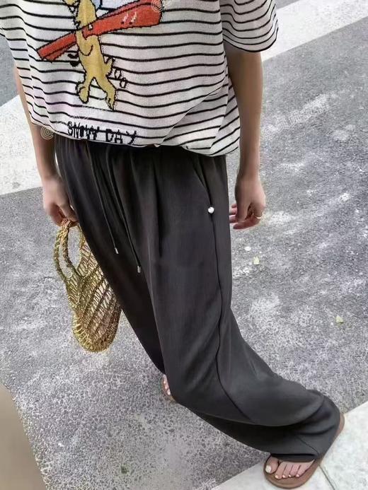 冰点价！仅限11.11！退货勿拍-NO退【休闲裤2025】夏季垂感7701阔腿裤韩版净版万能腰系带显瘦减龄气质斜口袋薄款女裤潮-喜出 商品图2