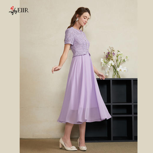 司歌假两件小香风短袖连衣裙拼接收腰A911178X 商品图1