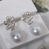 【甄珠贝】松弛感 澳白巴洛克 花朵耳环 12mm 925纯银耳环 商品缩略图0