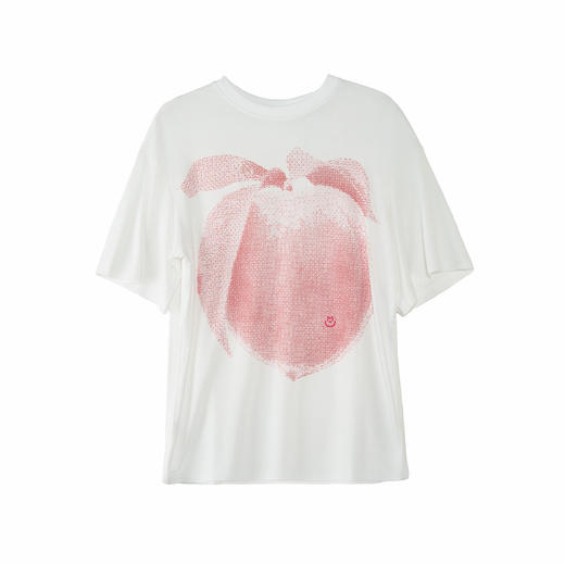 谜底T恤短袖女2025夏新款抽象印花休闲百搭宽松圆领上衣257MT7785 商品图4