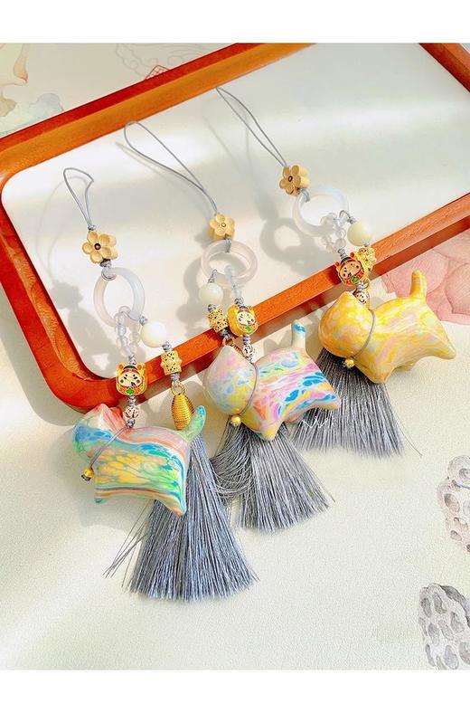 【普陀山】手工招财大漆猫｜檀木雕招财小猫挂件   财财猫咪包包挂件招财猫车挂件 商品图2