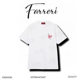 ♥G家*♥2025新品上架      圆领刺绣爱心𝑇𝑒𝑒