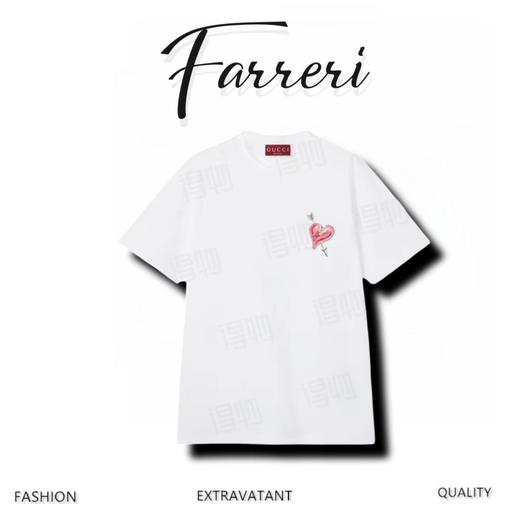 ♥G家*♥2025新品上架      圆领刺绣爱心𝑇𝑒𝑒 商品图0