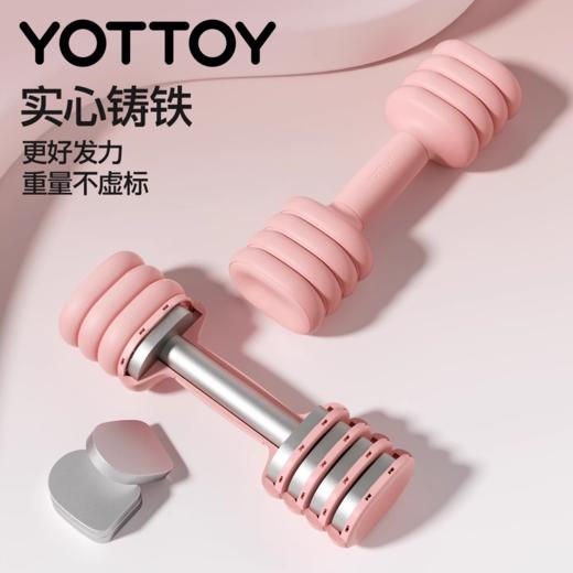 哑铃【YOTTOY】哑铃女士可调节重量健身家用2kg5kg一对杠铃棒铃实心铸铁铃壶器材 商品图3