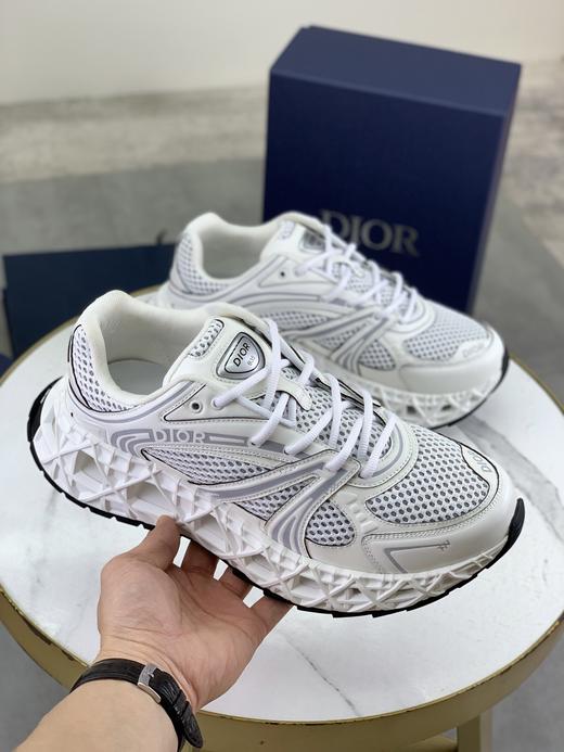 DIOR迪奥 B35 NXXT 织物 镂空藤格纹外底 圆头系带 低帮 生活休闲鞋 男女同款 白色（HC） 商品图4