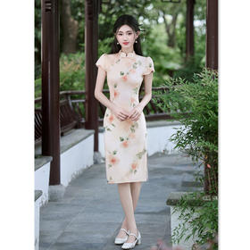 GX新中式年轻款素雅淑女范旗袍2025夏季新款日常修身显瘦旗袍连衣裙