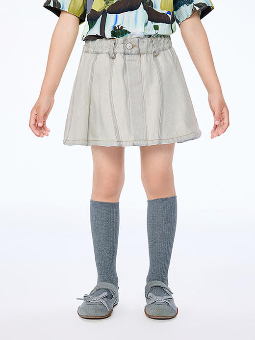 【春上新】8楼 江南布衣童装 A型松紧短款牛仔裙裤女童25秋新品 吊牌价：565元 活动价：509元 商品图0