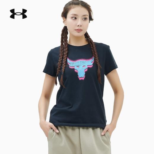 安德玛女子PROJECT ROCK强森UA CORE短袖T恤1382708-001 商品图0