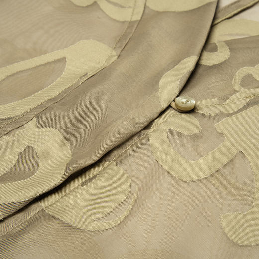 谜底提花衬衫长袖女2025秋新款气质通勤V领前短后长衬衫257MC7765 商品图3