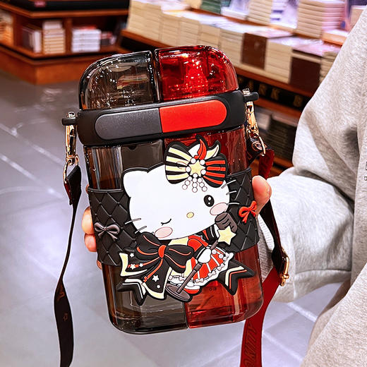 艾可思方形吸管水杯高颜值大容量分仓双饮塑料水杯小学生斜挎杯子 商品图6