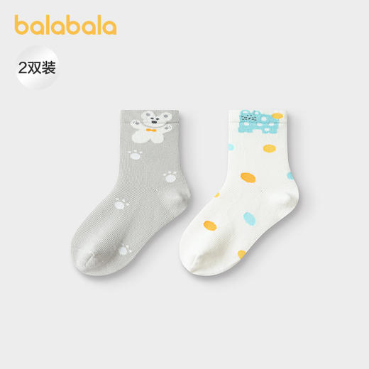 巴拉巴拉男童袜子秋季新品儿童短袜不勒脚萌趣两双装 商品图1